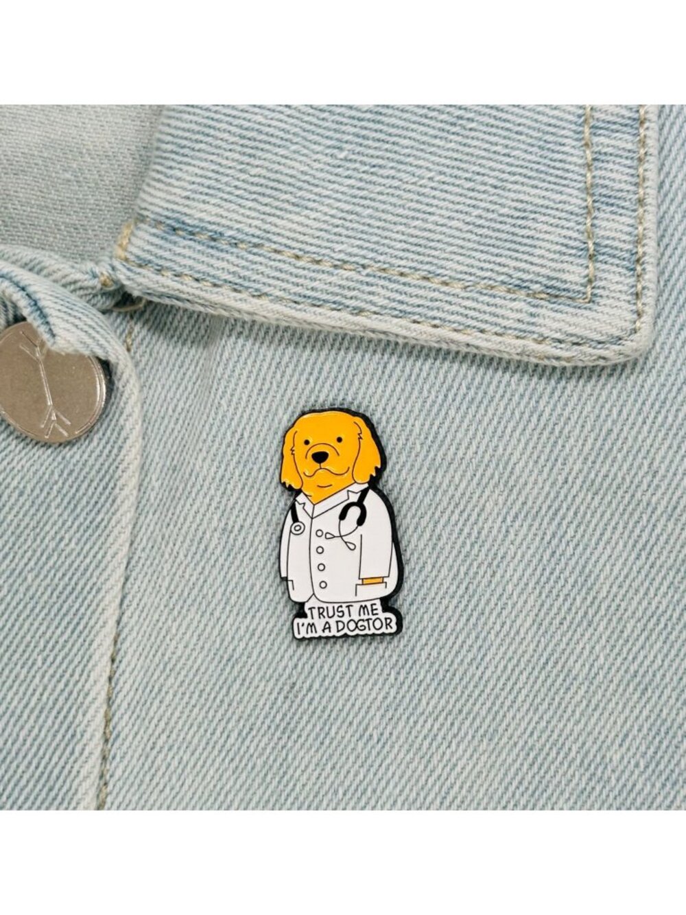 ☀️TRUST ME I'M A DOGTOR Enamel Pin Dog Doctor Cute Cartoon Brooch medical badges